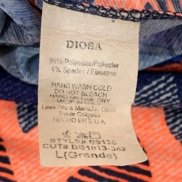 Diosa Skirt sz L Chevron Colorful Pull on Maxi Long Length 42" Lightweight - Picture 6 of 7